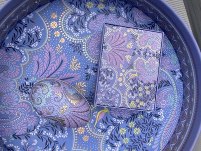 Filigree Blue Medium Rectangle Tin | Sara Miller