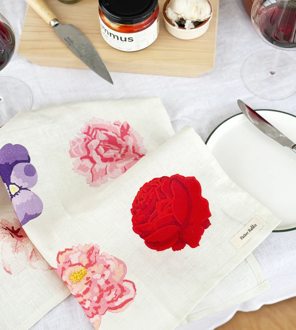 Floral Tea Towel | Father Rabbit