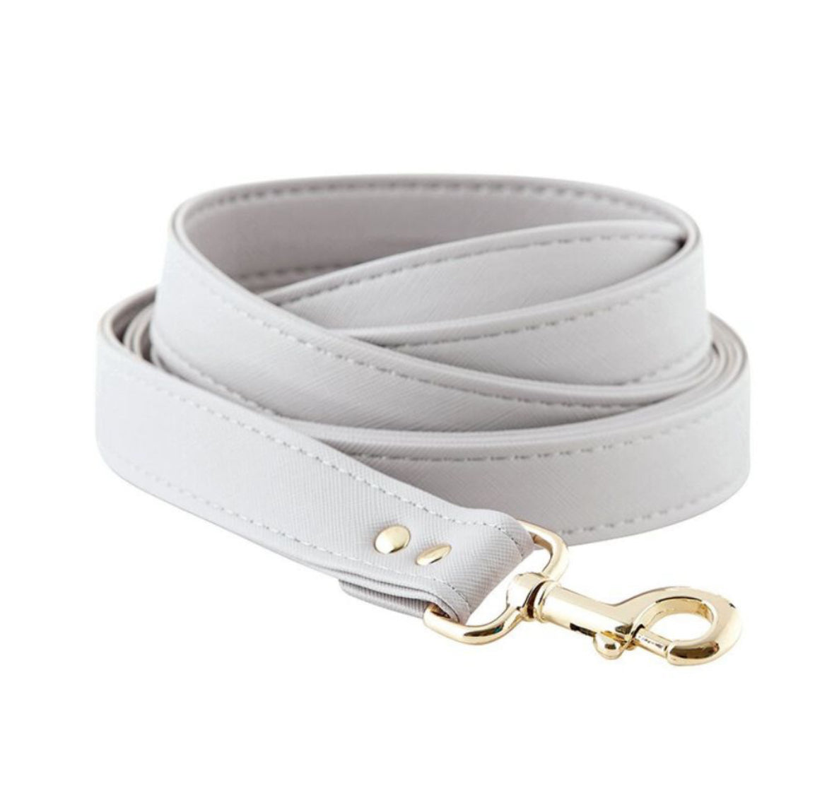 Grey Saffiano Leather Pet Leash