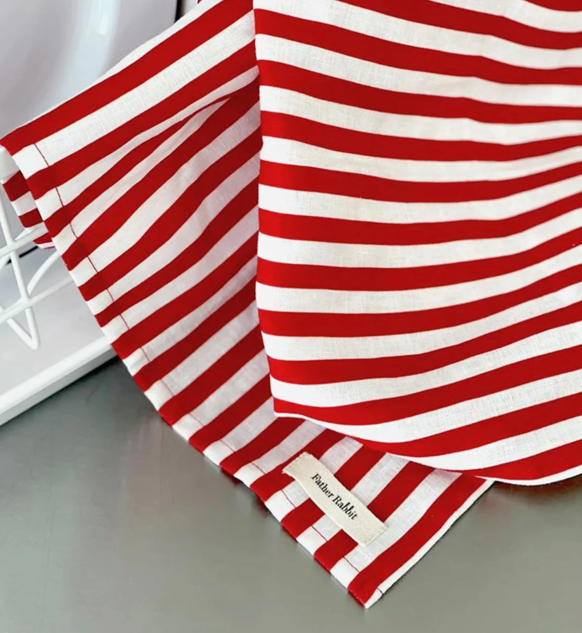 Nautical Red Stripe Tea Towel