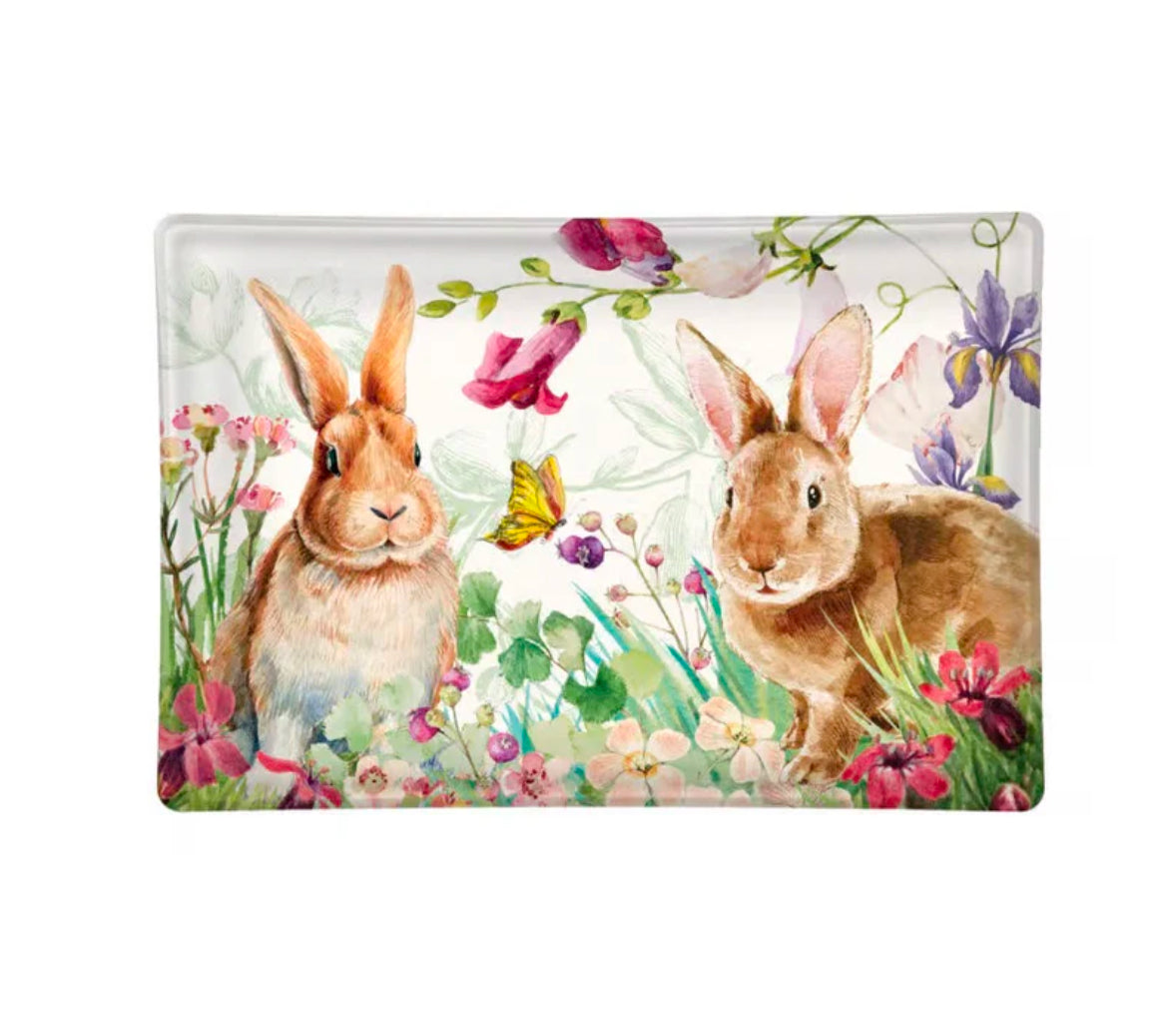 Bunny Meadow Glass Soap Dish | Michel Design Works