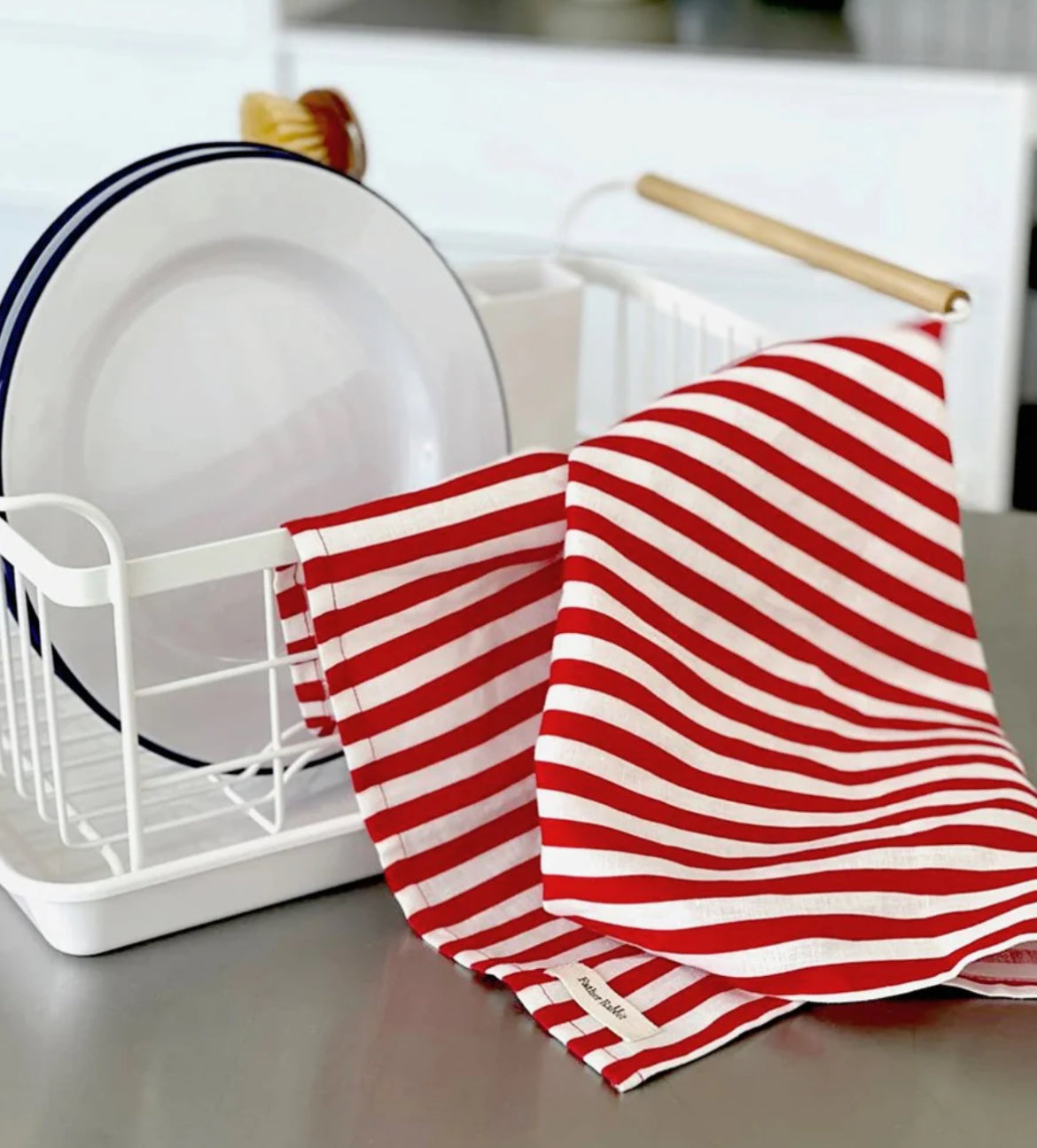 Nautical Red Stripe Tea Towel