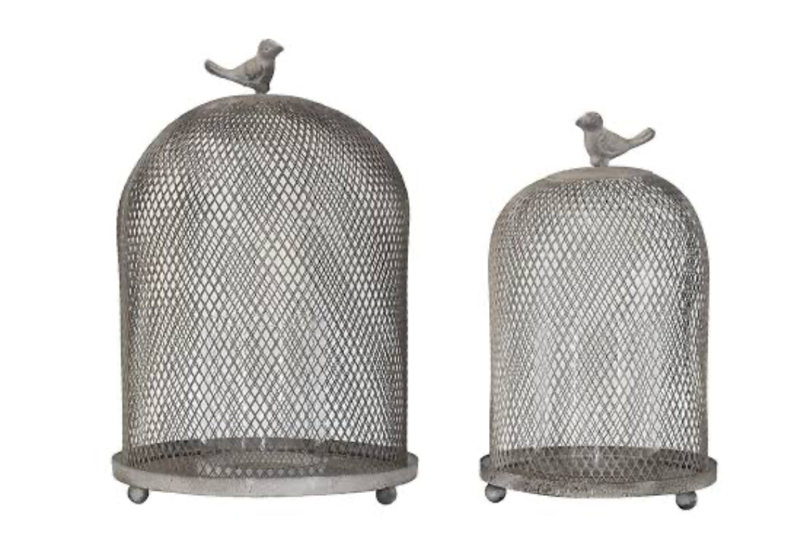 Sparrow Mesh Candle Holder Cage | Set Of 2