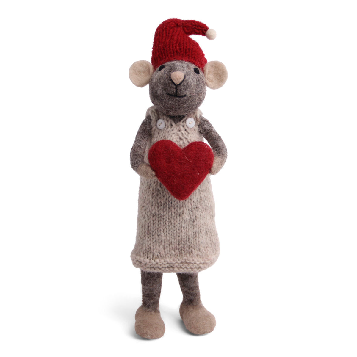 En Gry & Sif | Big Grey Girly Mouse With Heart