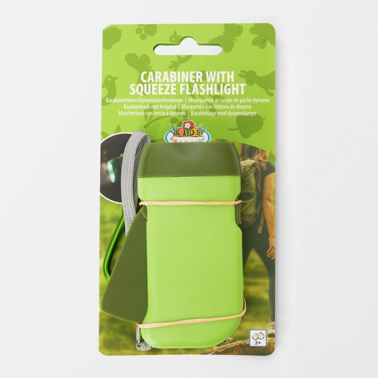 Carabiner With Squeeze Flashlight