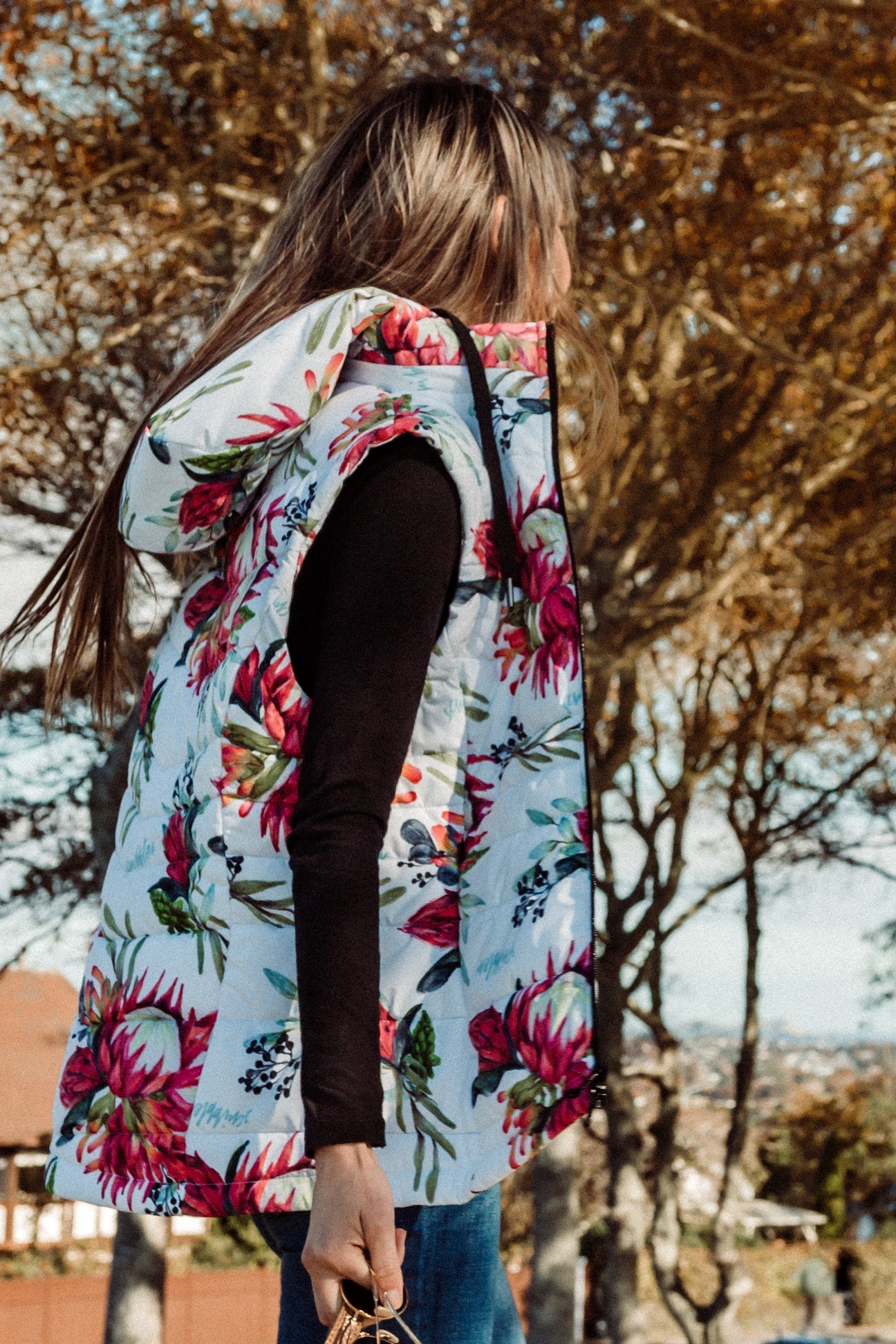 African Protea Waterproof Puffer Vest | Scribbler