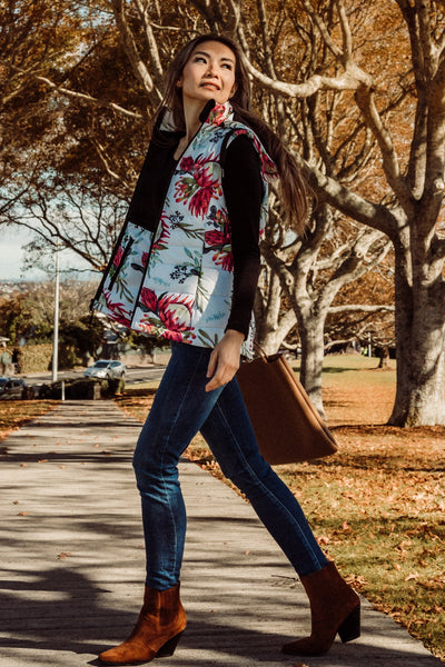African Protea Waterproof Puffer Vest | Scribbler