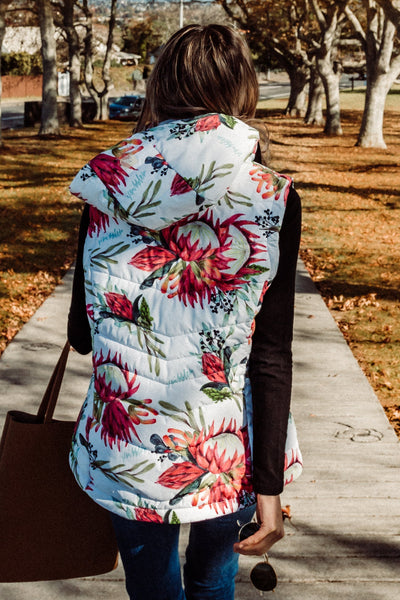 African Protea Waterproof Puffer Vest | Scribbler