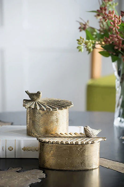 Puriri Lane | Gold Bird Trinket Box