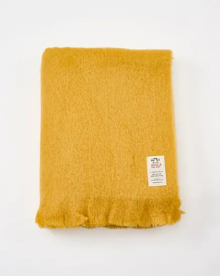 Puriri Lane | Avoca Mohair Throw | Ochre Blanket