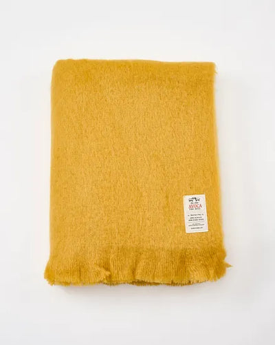 Puriri Lane | Avoca Mohair Throw | Ochre Blanket
