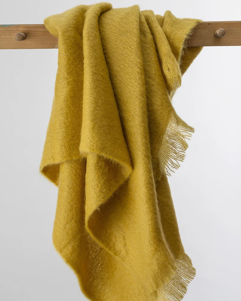 Puriri Lane | Avoca Mohair Throw | Ochre Blanket