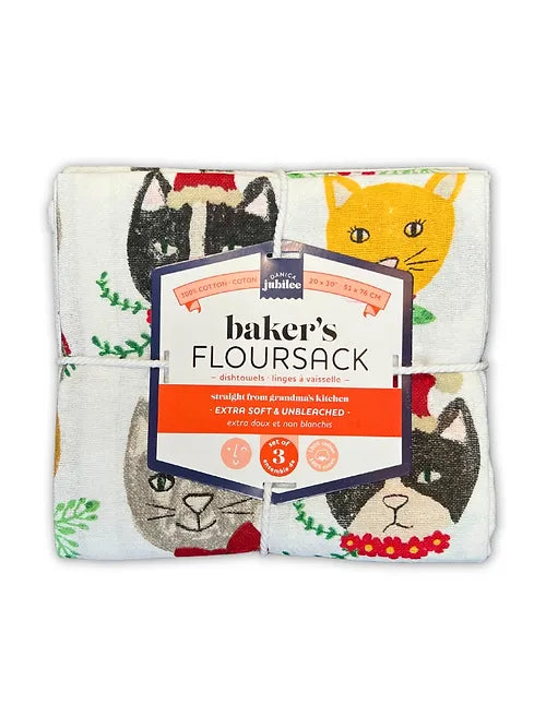 Puriri Lane | Meowy Christmas | Dish Towels  | Set of 3