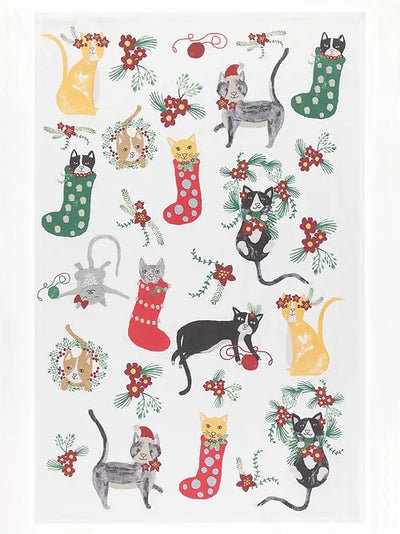 Puriri Lane | Meowy Christmas | Dish Towels | Set of 3
