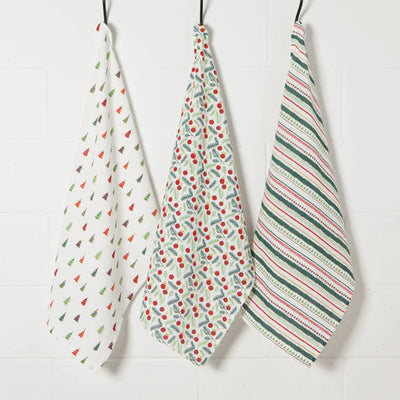 Puriri Lane | Merry & Bright | Dish Towels | Set of 3