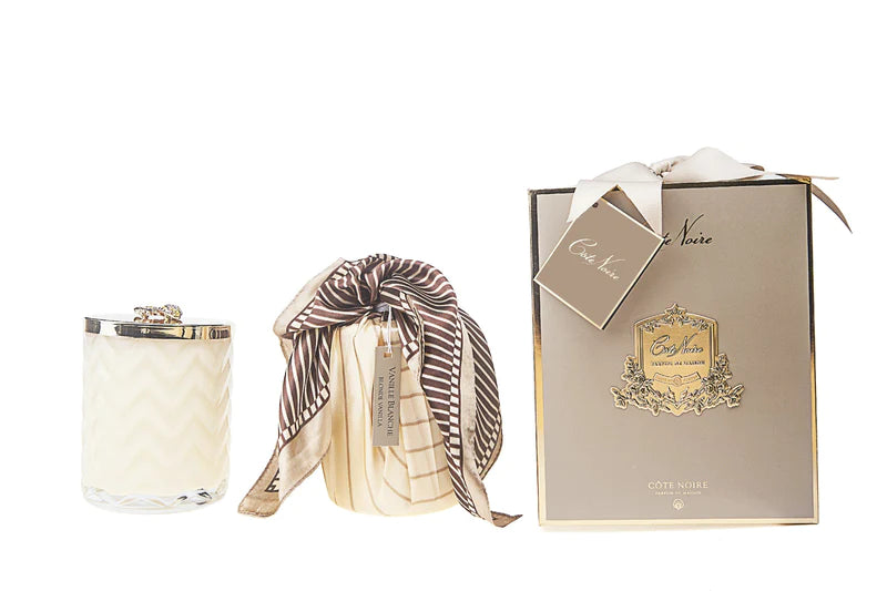 Puriri Lane | Blonde Vanilla Candle with Scarf | Cote Noire