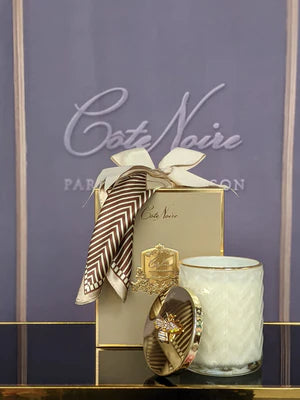 Puriri Lane | Blonde Vanilla Candle with Scarf | Cote Noire