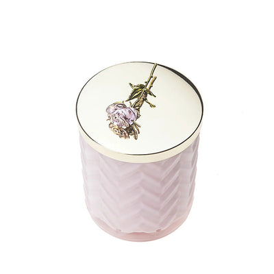 Puriri Lane | Pink Rose Candle with Scarf | Cote Noire