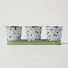 Puriri Lane | Floral Bee Indoor Pots | Set of 3