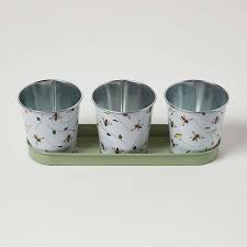 Puriri Lane | Floral Bee Indoor Pots | Set of 3