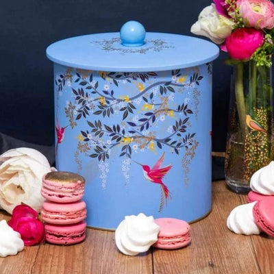 Puriri Lane | Chelsea Birds Blue Biscuit Barrel | Sara Miller