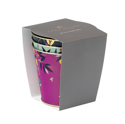 Puriri Lane | Set of 3 Metal Plant Pots | Sara Miller