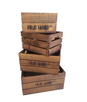 Puriri Lane | Vintage Wooden Crates Set of 4