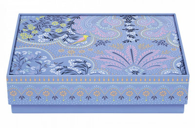 Filigree Blue Medium Rectangle Tin | Sara Miller