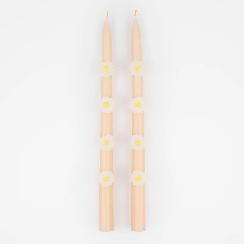 Pink Daisy Taper Candles