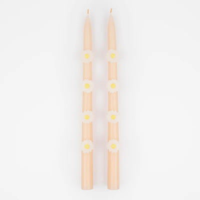 Pink Daisy Taper Candles