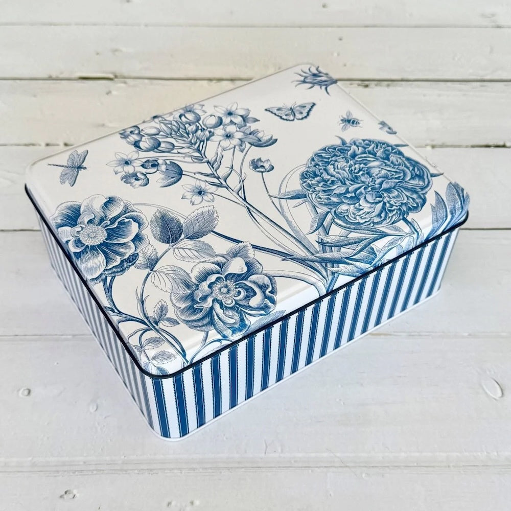 Etchings & Roses Deep Rectangle Tin
