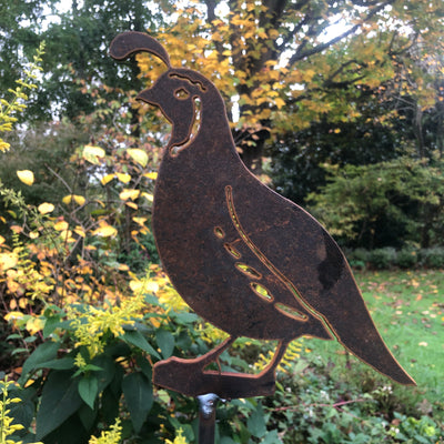 Puriri Lane | Garden Stake | Quail | Corten Steel