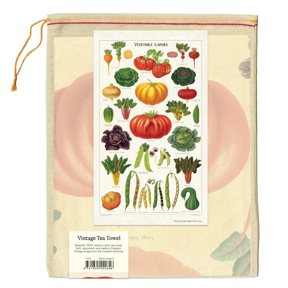 Puriri Lane | Tea Towel | Vegetable Garden | Cavallini & Co.