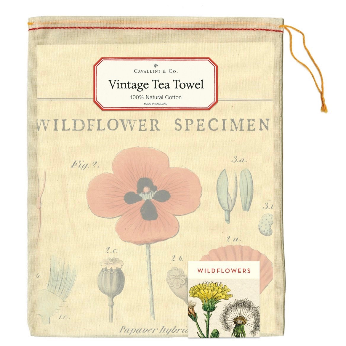 Puriri Lane | Tea Towel | Wildflowers | Cavallini & Co.