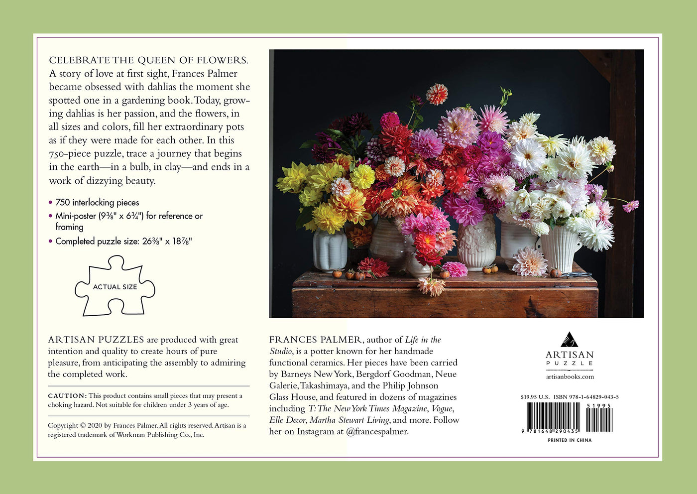 Puriri Lane | Dahlias | Frances Palmer | 750 Piece Puzzle