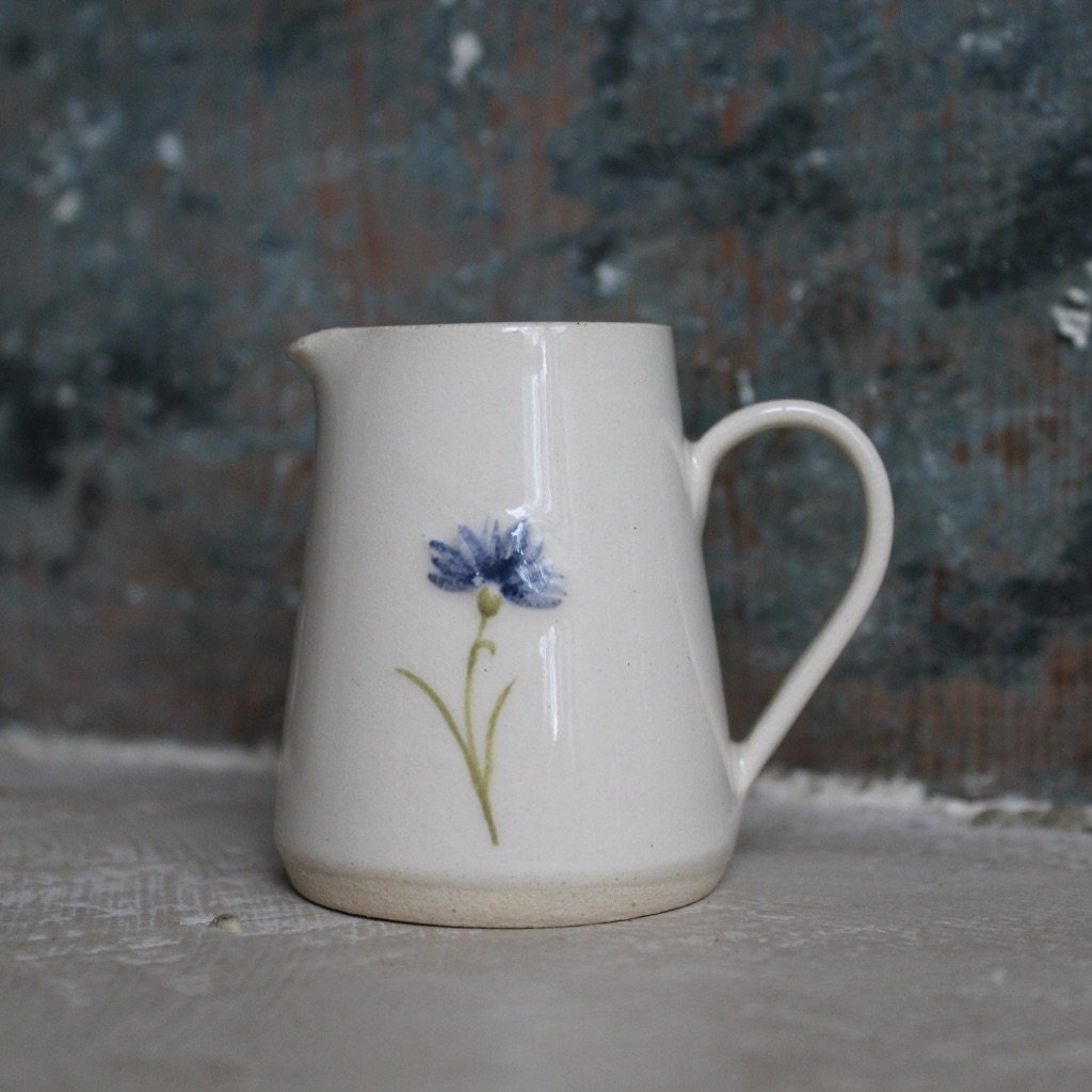 Puriri Lane | Jane Hogben | Tiny Jug | Cream | Cornflower