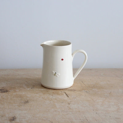 Puriri Lane | Jane Hogben | Jug | Small | Cream | Bee & Ladybug