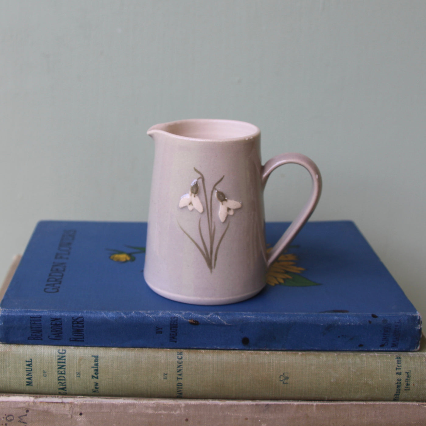 Puriri Lane | Jane Hogben | Small Jug | Eau de Nil | Snowdrop