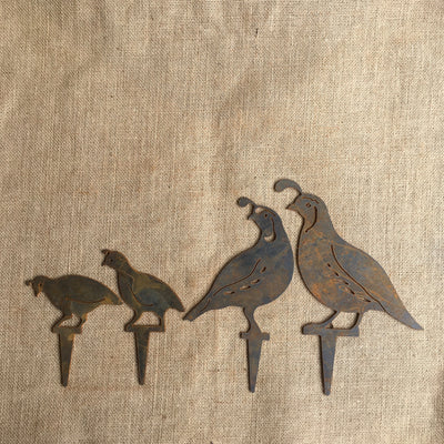 Quail Family | Set of 4 | Stakes
