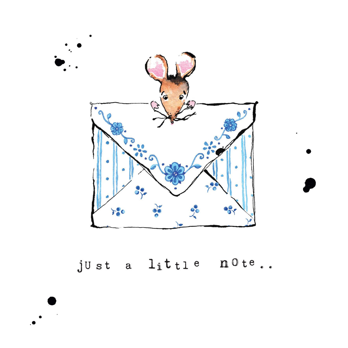 Puriri Lane | Little Blue Mouse | Just A Little Note | Card