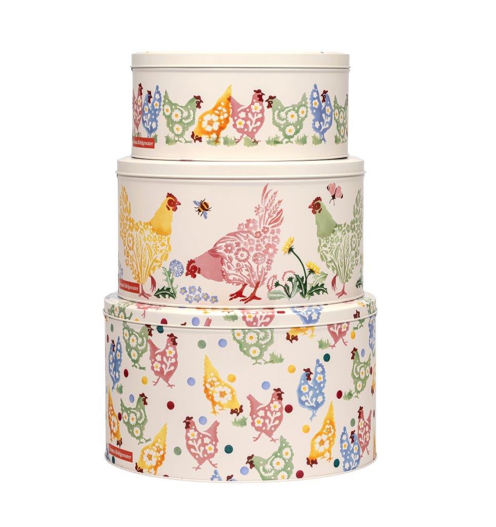 Puriri Lane | Emma Bridgewater | PAstel Hens | Set of 3 Cake Tins